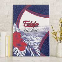 Falefa Samoa Village Canvas Wall Art Valley Polynesian Tribal Hibiscus Floral DT05 Without Frame Navy - Polynesian Pride
