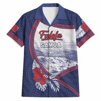 Personalised Falefa Samoa Village Hawaiian Shirt Valley Polynesian Tribal Hibiscus Floral DT05 Navy - Polynesian Pride