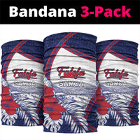 Falefa Samoa Village Neck Gaiter Valley Polynesian Tribal Hibiscus Floral DT05 package One Size: 25*50cm Navy - Polynesian Pride
