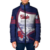 Personalised Falefa Samoa Village Padded Jacket Valley Polynesian Tribal Hibiscus Floral DT05 Men Navy - Polynesian Pride