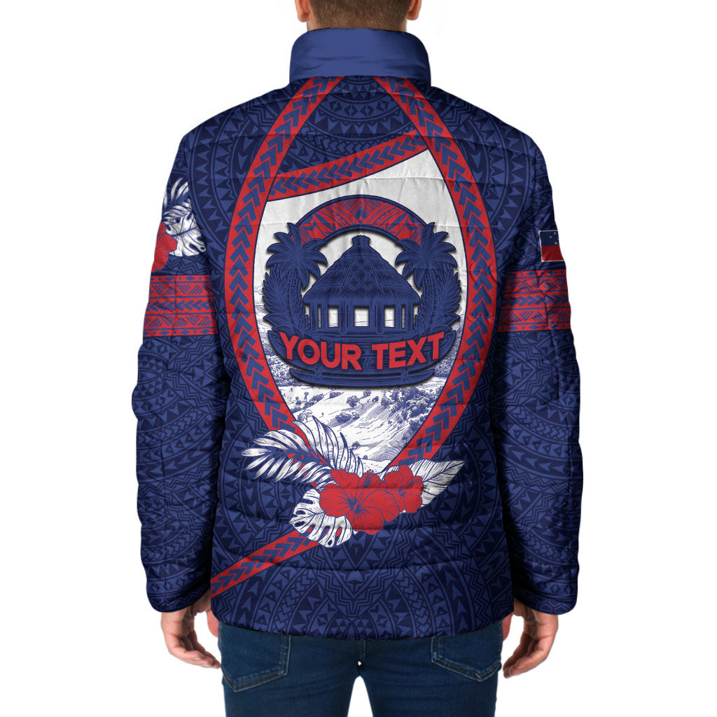 Personalised Falefa Samoa Village Padded Jacket Valley Polynesian Tribal Hibiscus Floral DT05 - Polynesian Pride