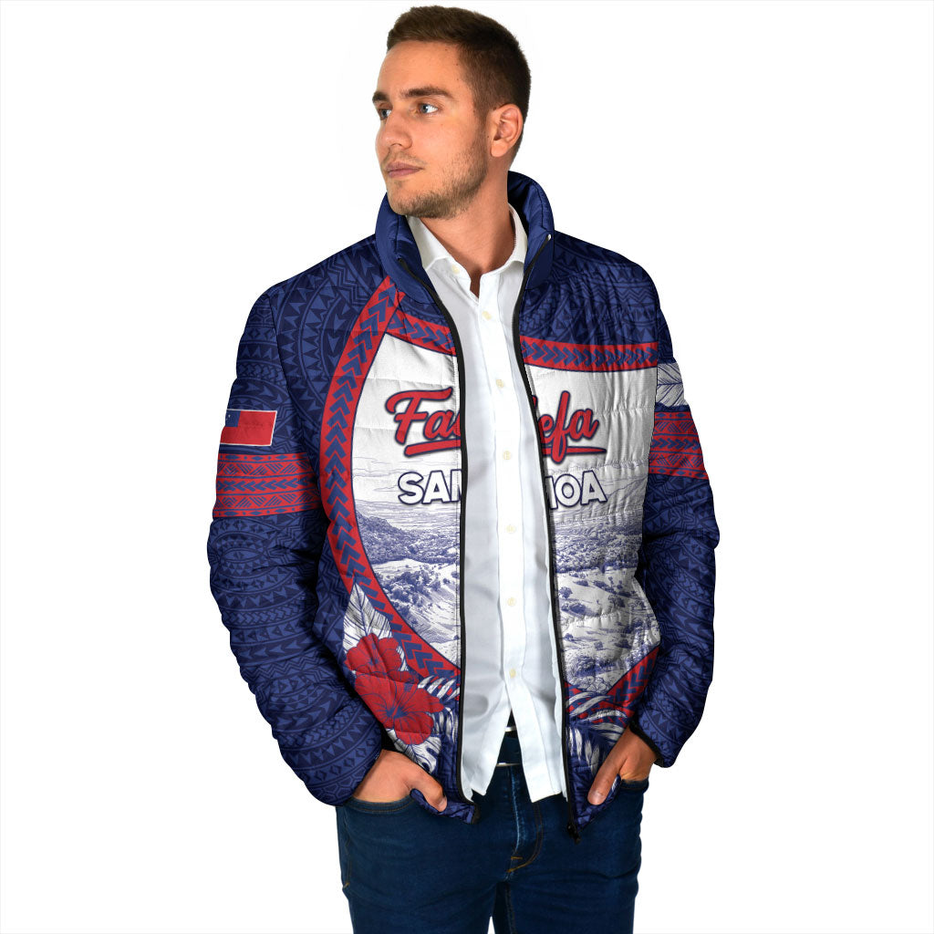 Personalised Falefa Samoa Village Padded Jacket Valley Polynesian Tribal Hibiscus Floral DT05 - Polynesian Pride