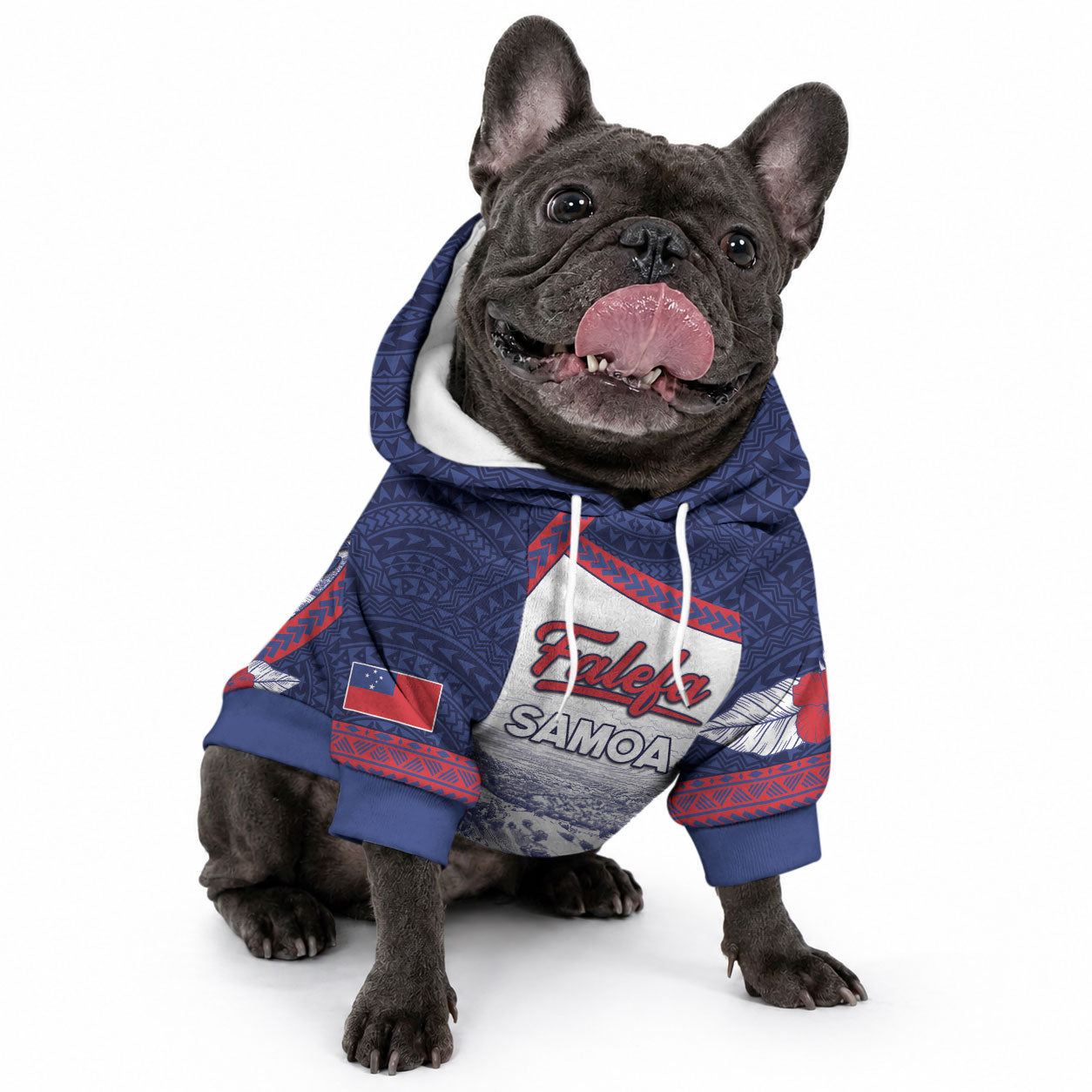 Personalised Falefa Samoa Village Pet Hoodie Valley Polynesian Tribal Hibiscus Floral