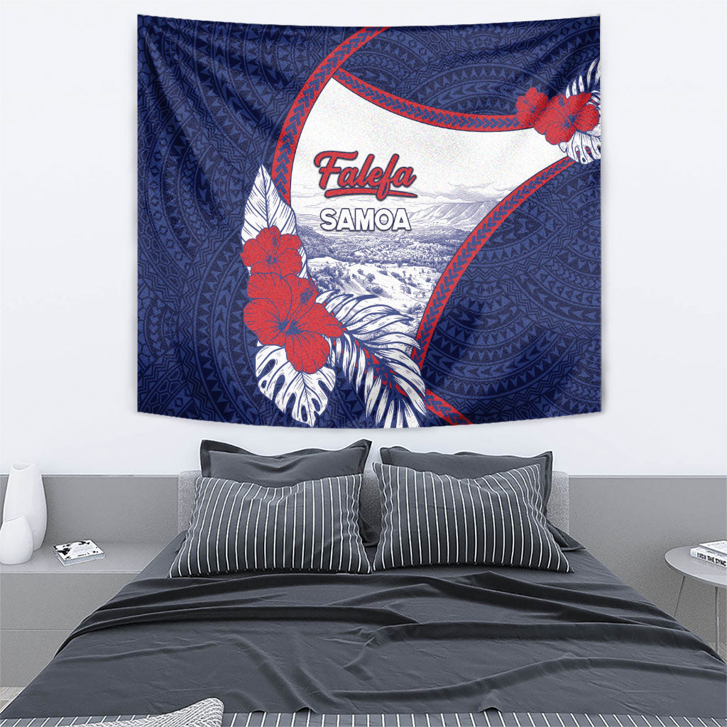 Falefa Samoa Village Tapestry Valley Polynesian Tribal Hibiscus Floral DT05 - Polynesian Pride