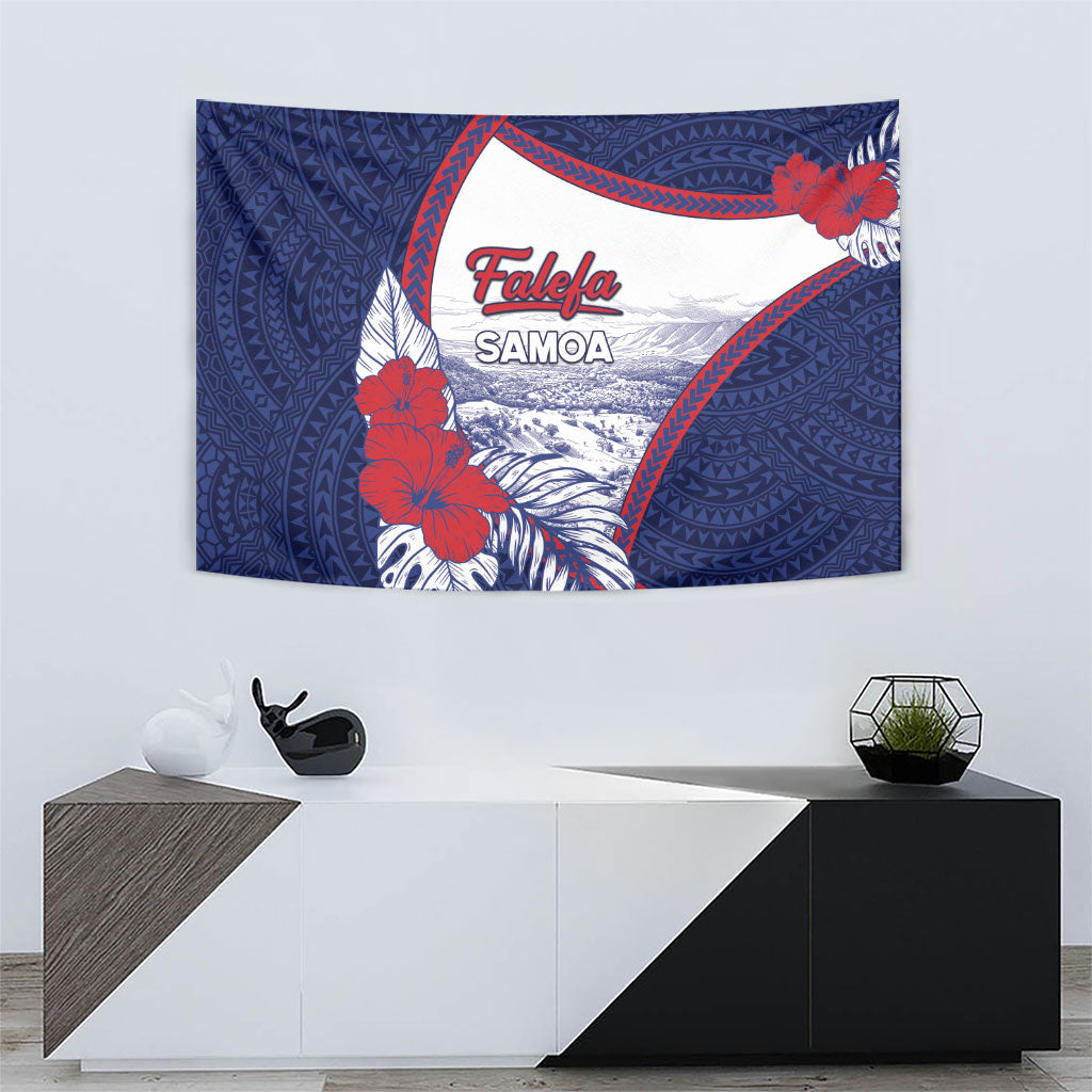 Falefa Samoa Village Tapestry Valley Polynesian Tribal Hibiscus Floral DT05 - Polynesian Pride
