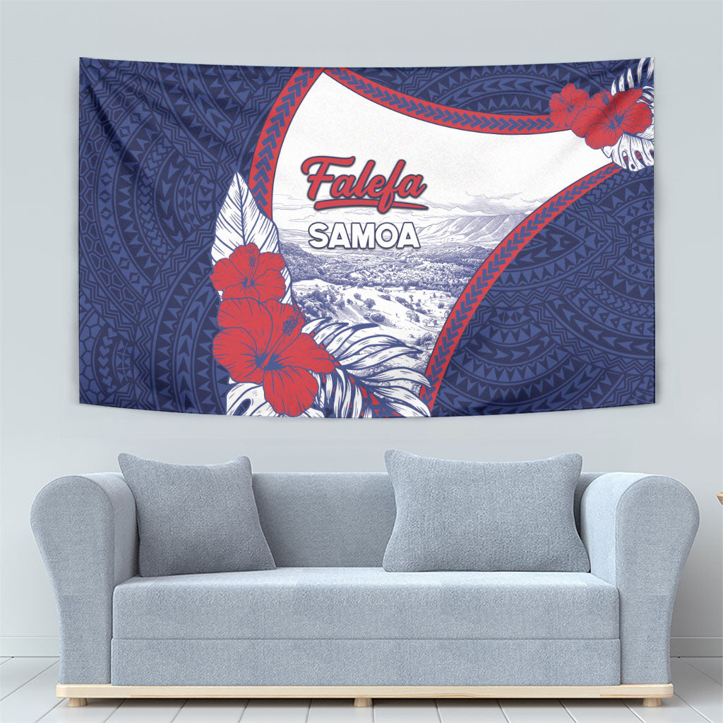 Falefa Samoa Village Tapestry Valley Polynesian Tribal Hibiscus Floral DT05 - Polynesian Pride