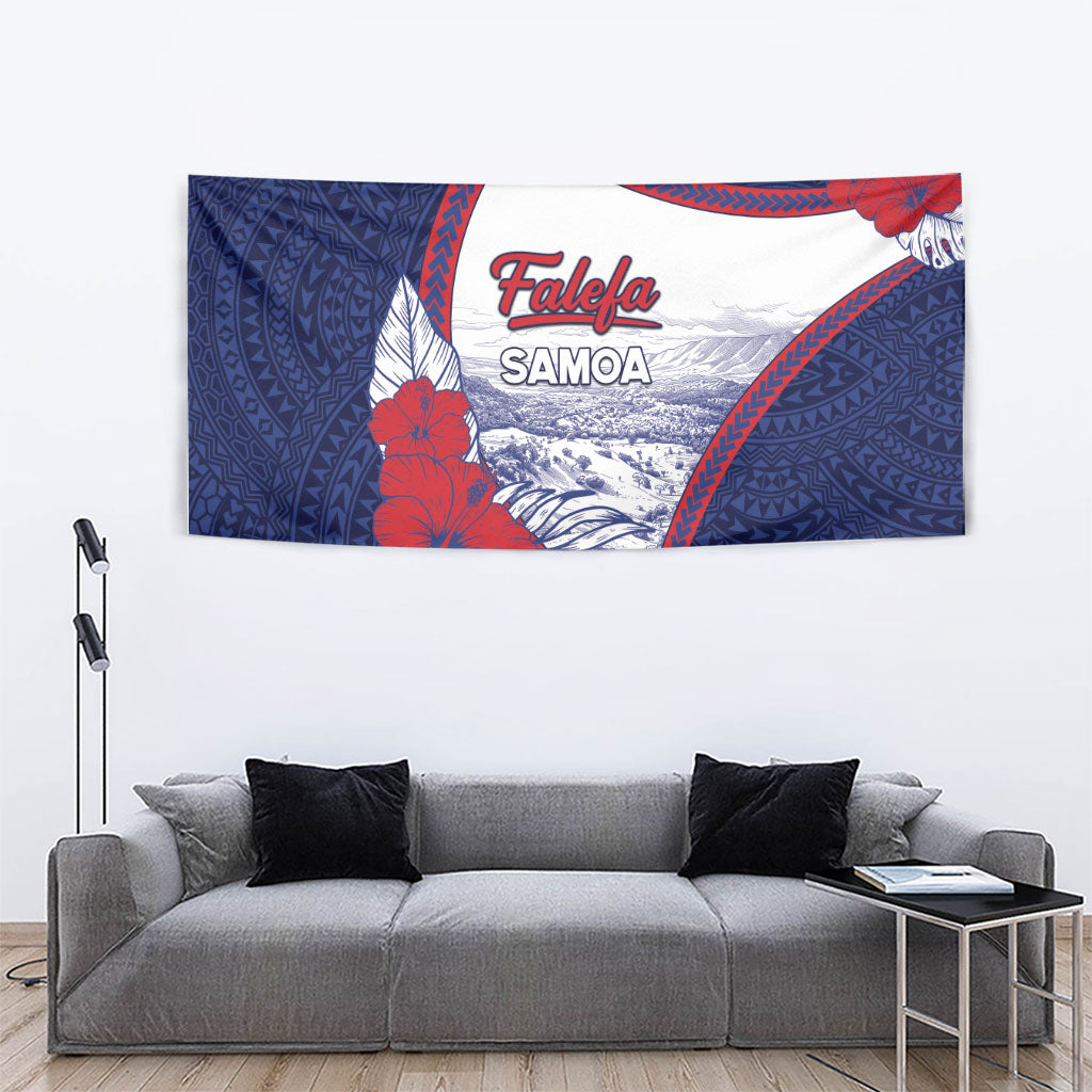 Falefa Samoa Village Tapestry Valley Polynesian Tribal Hibiscus Floral DT05 - Polynesian Pride