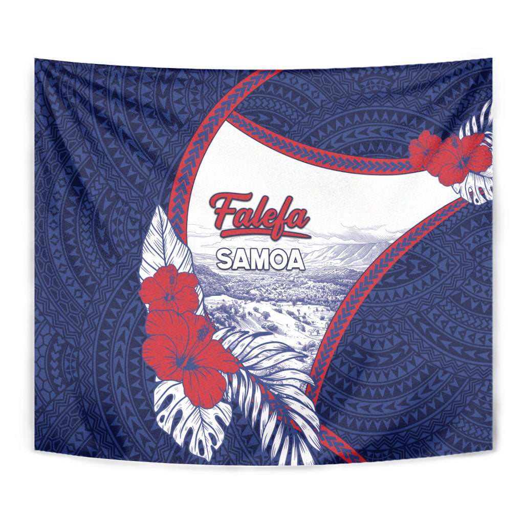 Falefa Samoa Village Tapestry Valley Polynesian Tribal Hibiscus Floral DT05 - Polynesian Pride