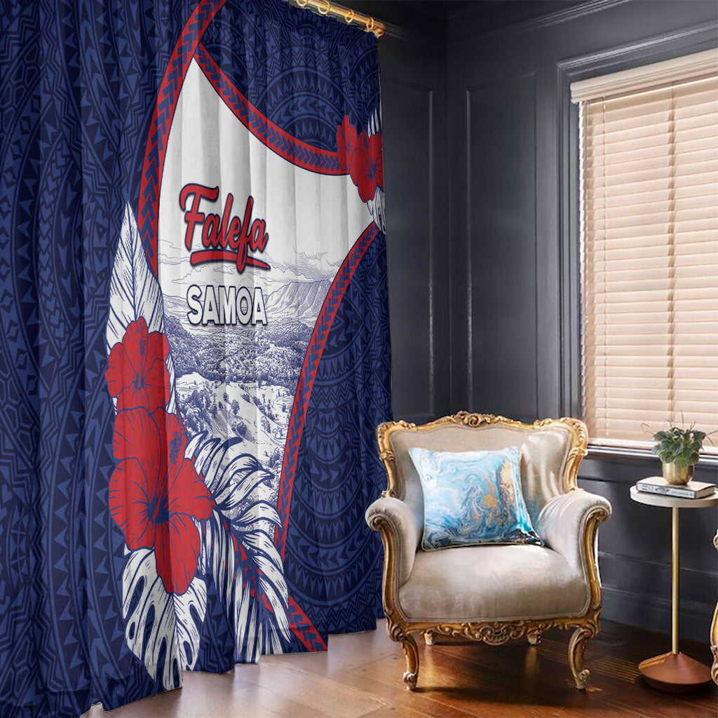Falefa Samoa Village Window Curtain Valley Polynesian Tribal Hibiscus Floral DT05 - Polynesian Pride