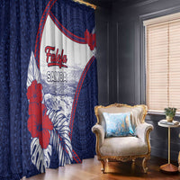 Falefa Samoa Village Window Curtain Valley Polynesian Tribal Hibiscus Floral DT05 - Polynesian Pride