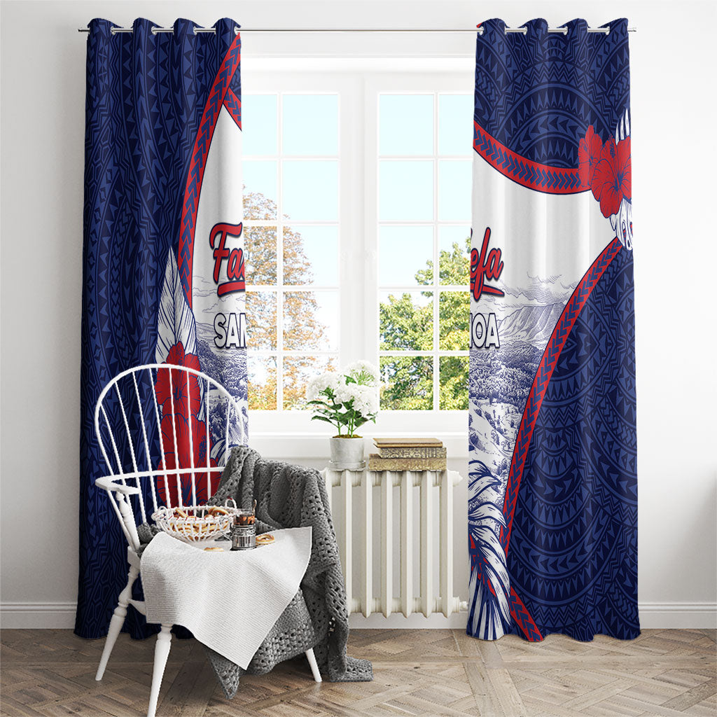 Falefa Samoa Village Window Curtain Valley Polynesian Tribal Hibiscus Floral DT05 - Polynesian Pride