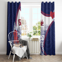 Falefa Samoa Village Window Curtain Valley Polynesian Tribal Hibiscus Floral DT05 - Polynesian Pride
