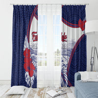 Falefa Samoa Village Window Curtain Valley Polynesian Tribal Hibiscus Floral DT05 - Polynesian Pride