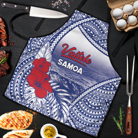 Vaitele Samoa Village Apron Falefa Valley Polynesian Tribal Hibiscus Floral DT05 White - Polynesian Pride