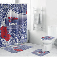Vaitele Samoa Village Bathroom Set Falefa Valley Polynesian Tribal Hibiscus Floral DT05 Bathroom Set (4 pcs) White - Polynesian Pride