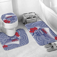 Vaitele Samoa Village Bathroom Set Falefa Valley Polynesian Tribal Hibiscus Floral DT05 Mat Set Only (3 pcs) One Size White - Polynesian Pride