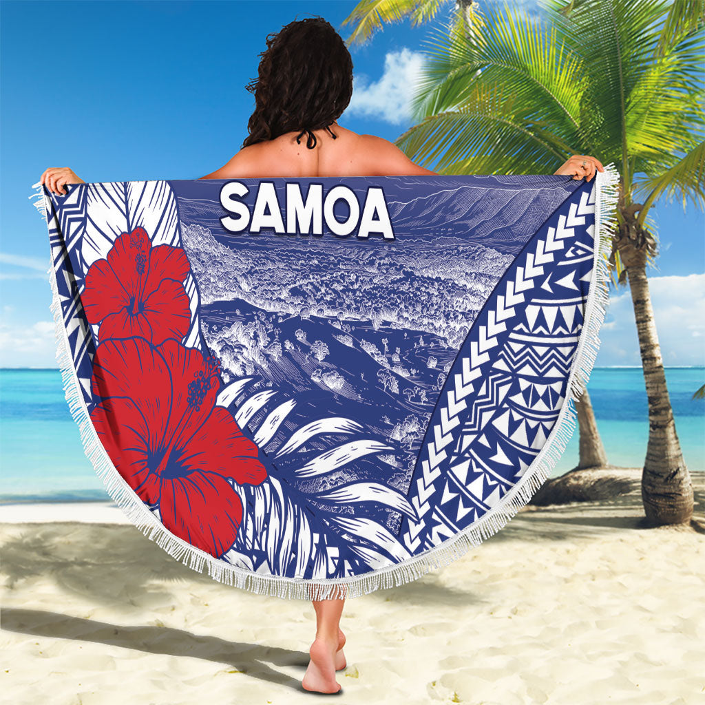 Vaitele Samoa Village Beach Blanket Falefa Valley Polynesian Tribal Hibiscus Floral DT05 - Polynesian Pride