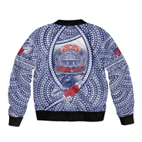 Personalised Vaitele Samoa Village Bomber Jacket Falefa Valley Polynesian Tribal Hibiscus Floral DT05 - Polynesian Pride