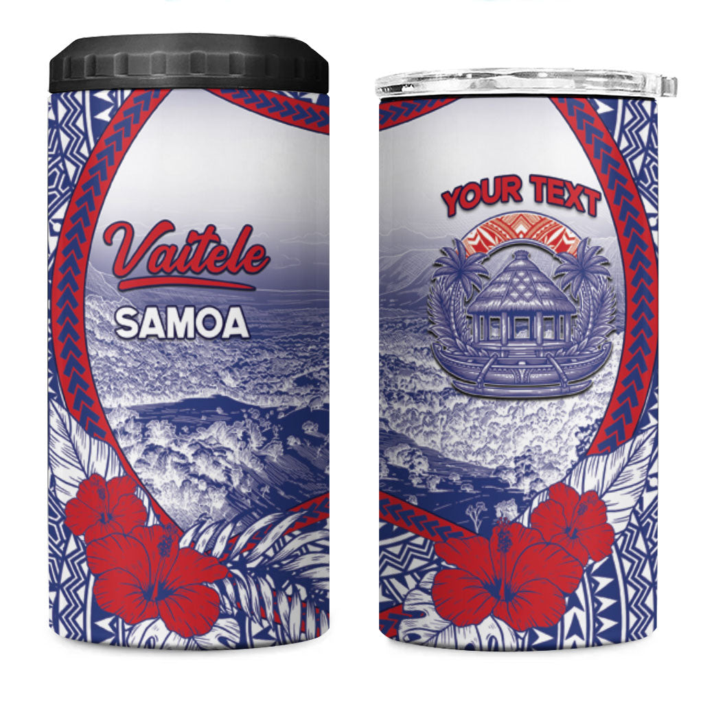 Personalised Vaitele Samoa Village 4 in 1 Can Cooler Tumbler Falefa Valley Polynesian Tribal Hibiscus Floral DT05 One Size: 16 oz White - Polynesian Pride