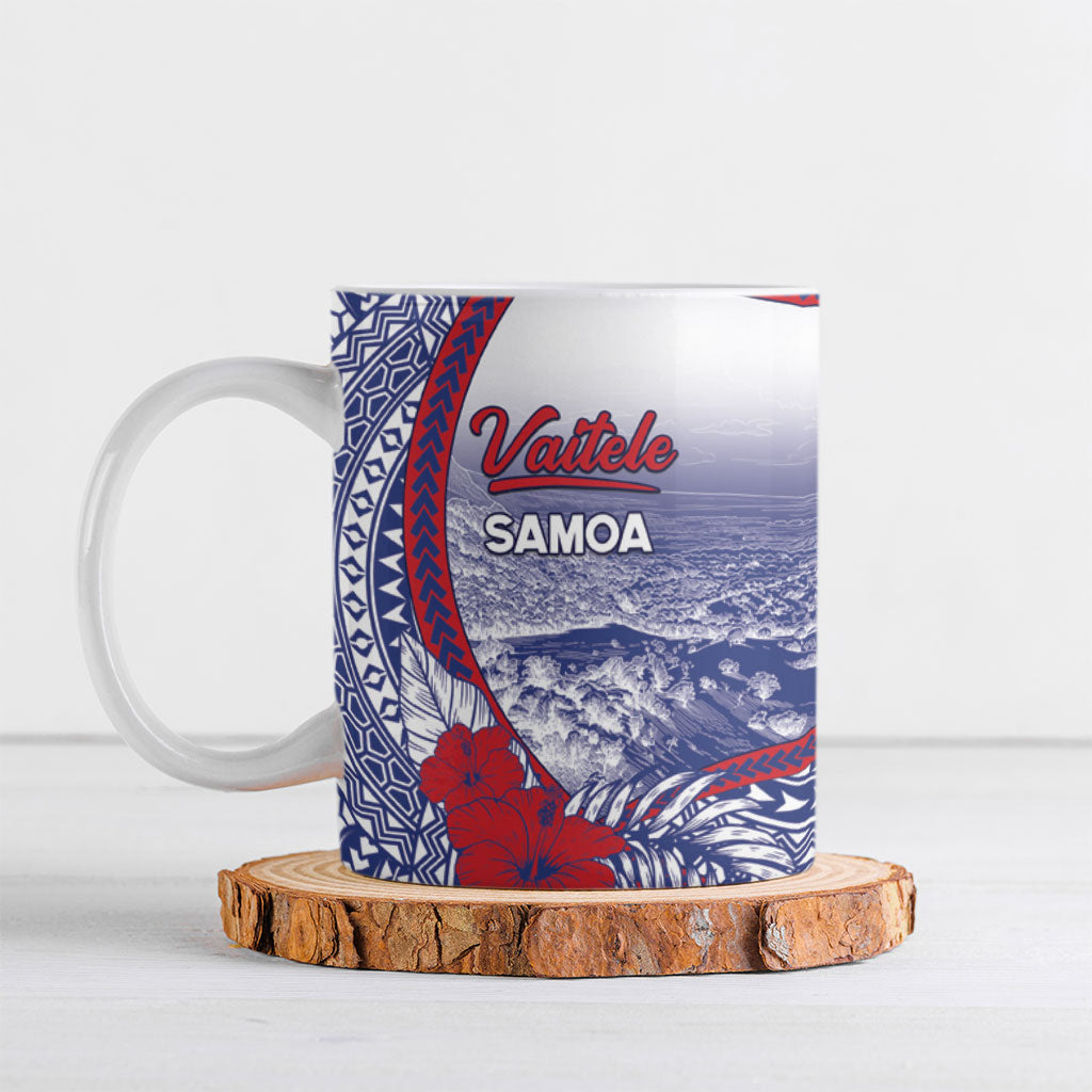 Personalised Vaitele Samoa Village Ceramic Mug Falefa Valley Polynesian Tribal Hibiscus Floral DT05 White - Polynesian Pride