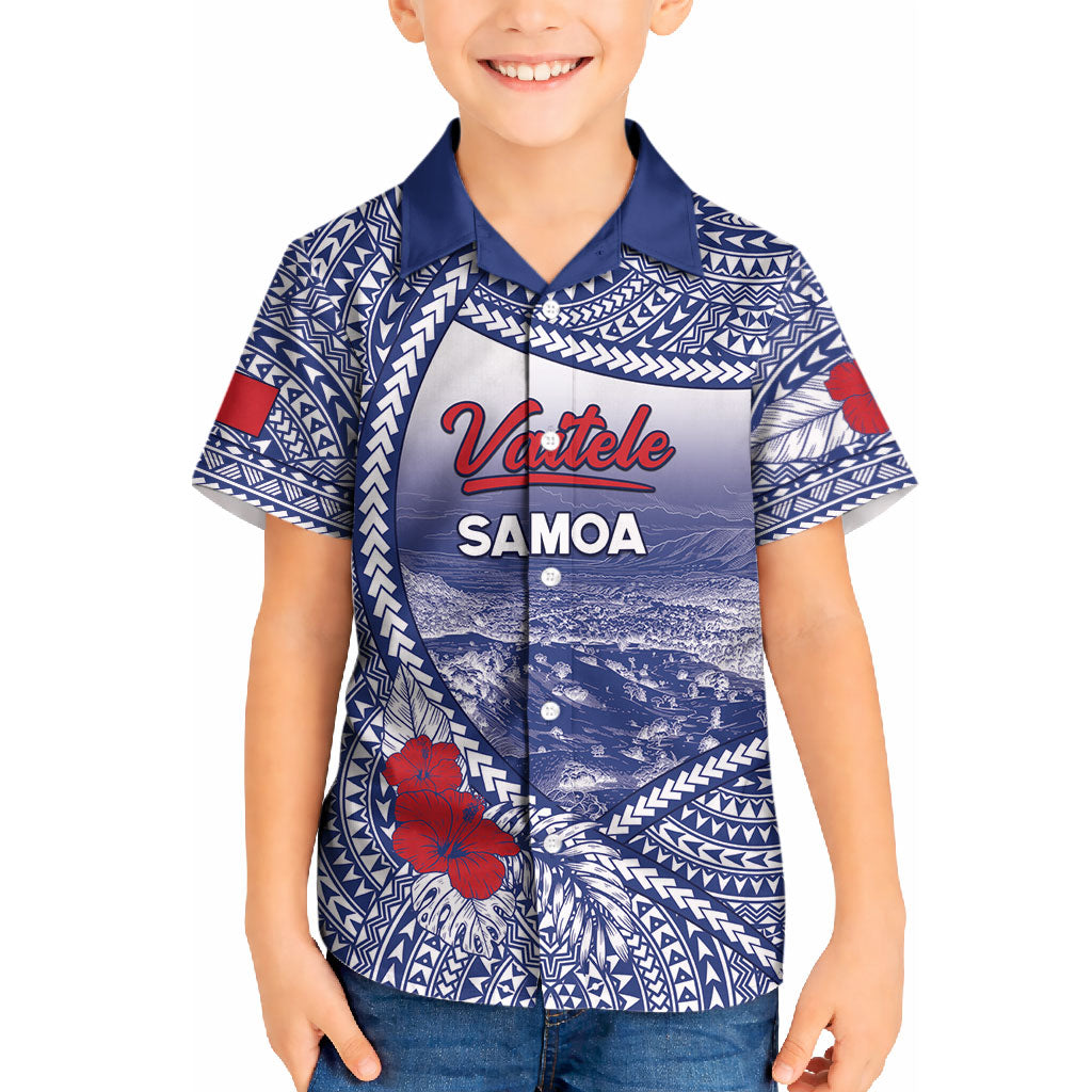 Personalised Vaitele Samoa Village Kid Hawaiian Shirt Falefa Valley Polynesian Tribal Hibiscus Floral DT05 Kid White - Polynesian Pride