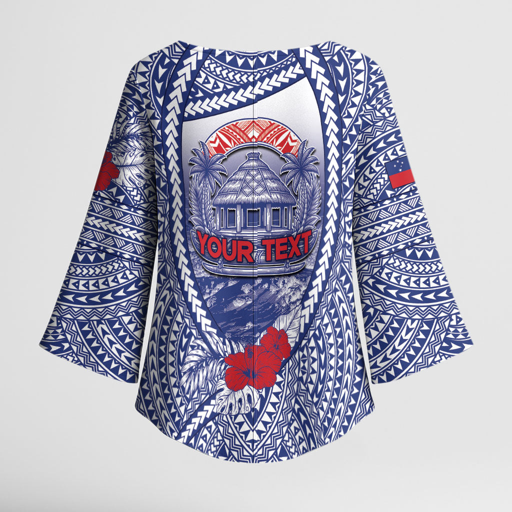 Personalised Vaitele Samoa Village Kimono Sleeve Blouse Falefa Valley Polynesian Tribal Hibiscus Floral DT05 - Polynesian Pride