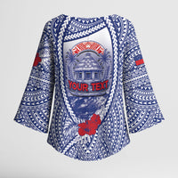 Personalised Vaitele Samoa Village Kimono Sleeve Blouse Falefa Valley Polynesian Tribal Hibiscus Floral DT05 - Polynesian Pride