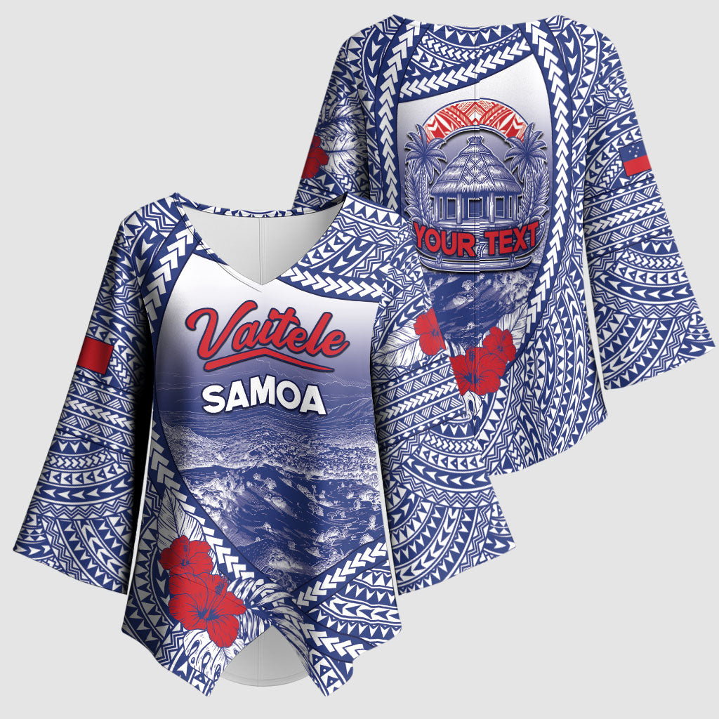 Personalised Vaitele Samoa Village Kimono Sleeve Blouse Falefa Valley Polynesian Tribal Hibiscus Floral DT05 - Polynesian Pride