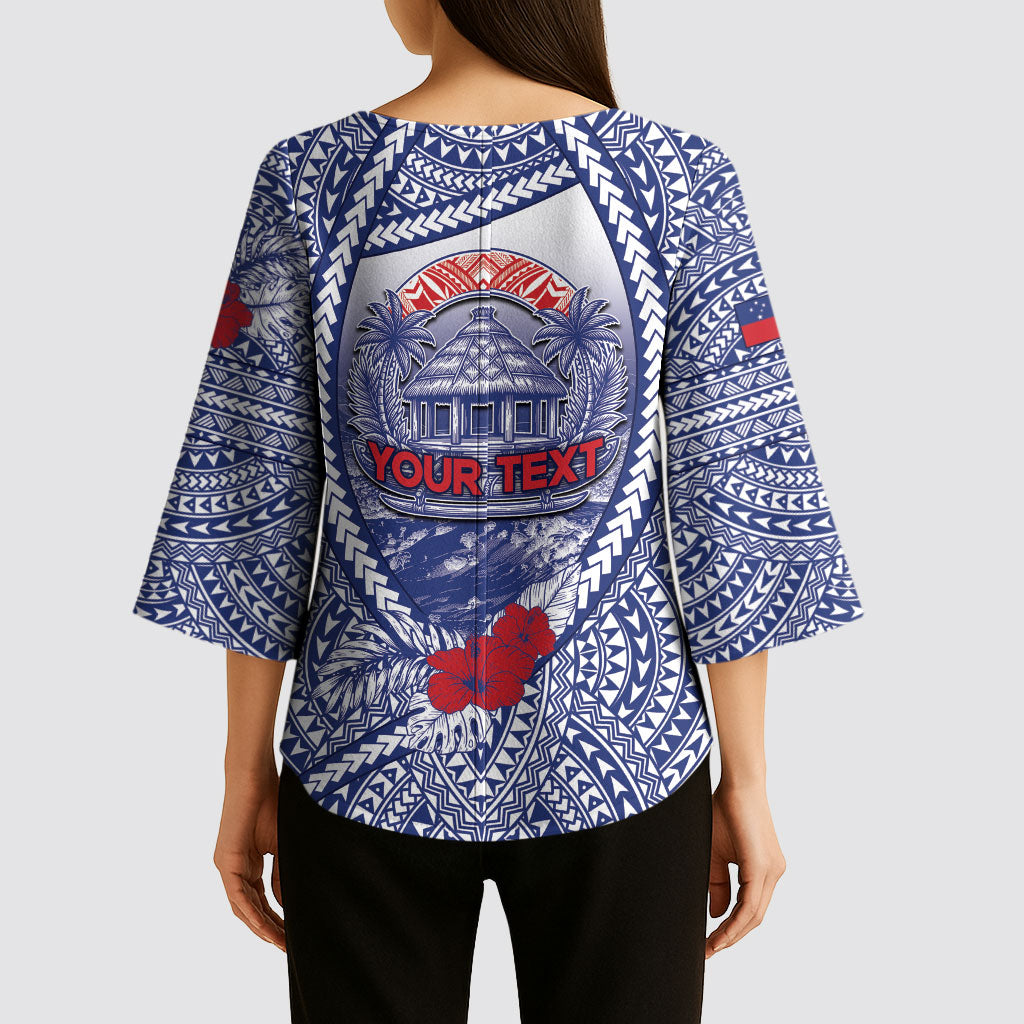 Personalised Vaitele Samoa Village Kimono Sleeve Blouse Falefa Valley Polynesian Tribal Hibiscus Floral DT05 - Polynesian Pride