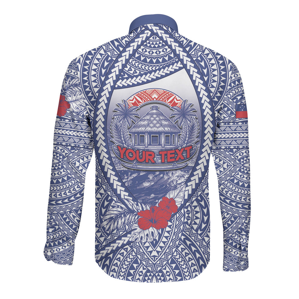 Personalised Vaitele Samoa Village Long Sleeve Button Shirt Falefa Valley Polynesian Tribal Hibiscus Floral DT05 - Polynesian Pride