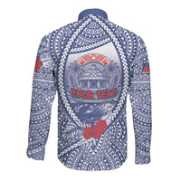 Personalised Vaitele Samoa Village Long Sleeve Button Shirt Falefa Valley Polynesian Tribal Hibiscus Floral DT05 - Polynesian Pride