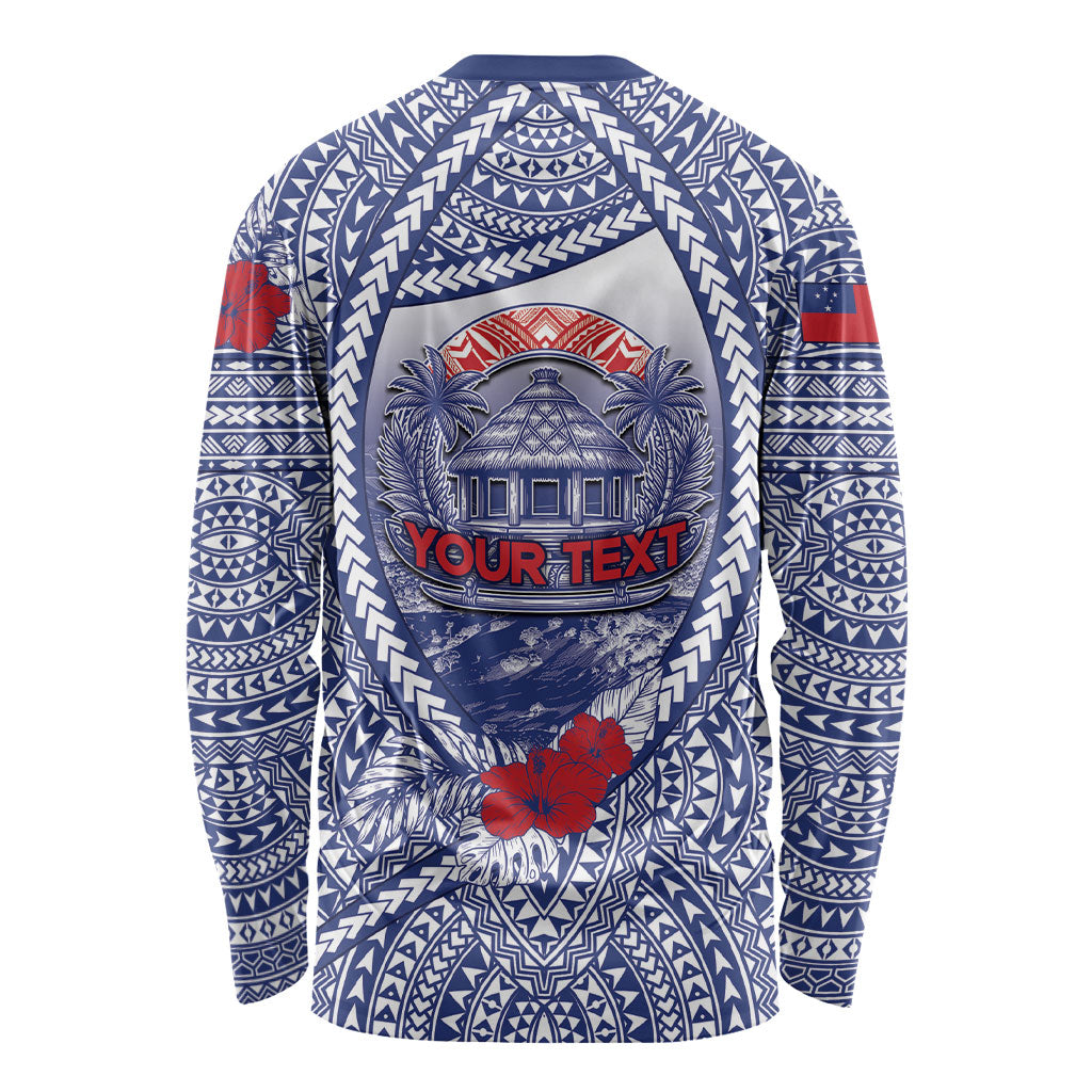 Personalised Vaitele Samoa Village Long Sleeve Shirt Falefa Valley Polynesian Tribal Hibiscus Floral DT05 - Polynesian Pride