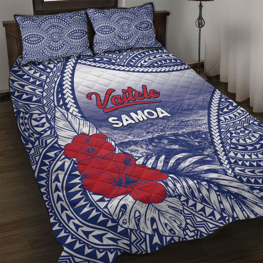 Vaitele Samoa Village Quilt Bed Set Falefa Valley Polynesian Tribal Hibiscus Floral DT05 White - Polynesian Pride