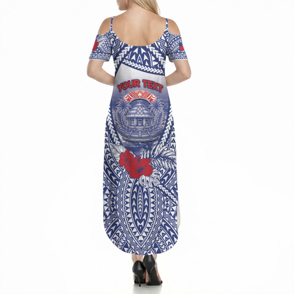 Personalised Vaitele Samoa Village Summer Maxi Dress Falefa Valley Polynesian Tribal Hibiscus Floral DT05 - Polynesian Pride