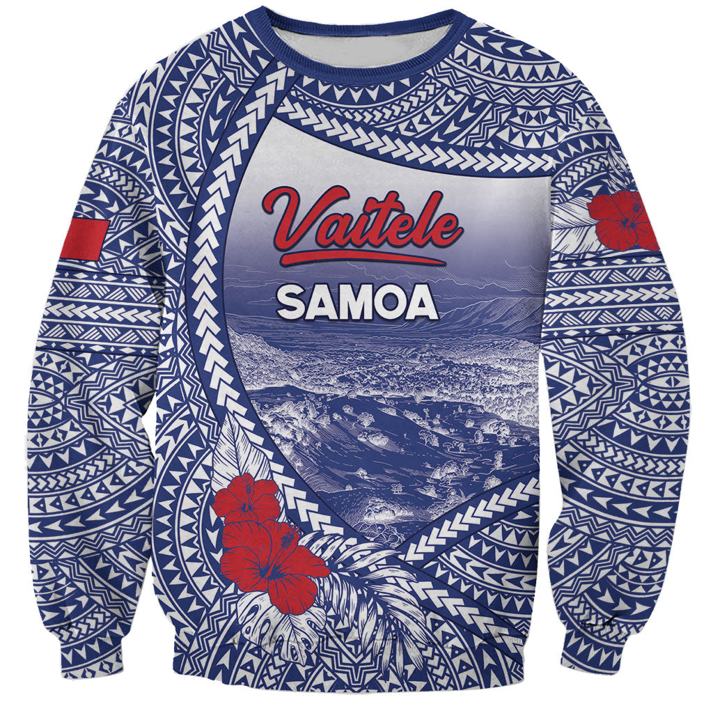Personalised Vaitele Samoa Village Sweatshirt Falefa Valley Polynesian Tribal Hibiscus Floral DT05 Unisex White - Polynesian Pride