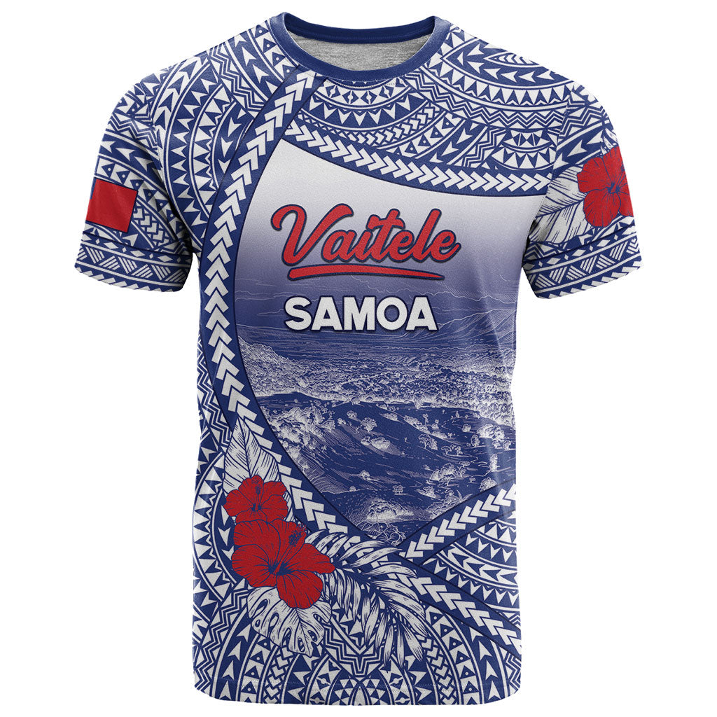 Personalised Vaitele Samoa Village T Shirt Falefa Valley Polynesian Tribal Hibiscus Floral DT05 White - Polynesian Pride