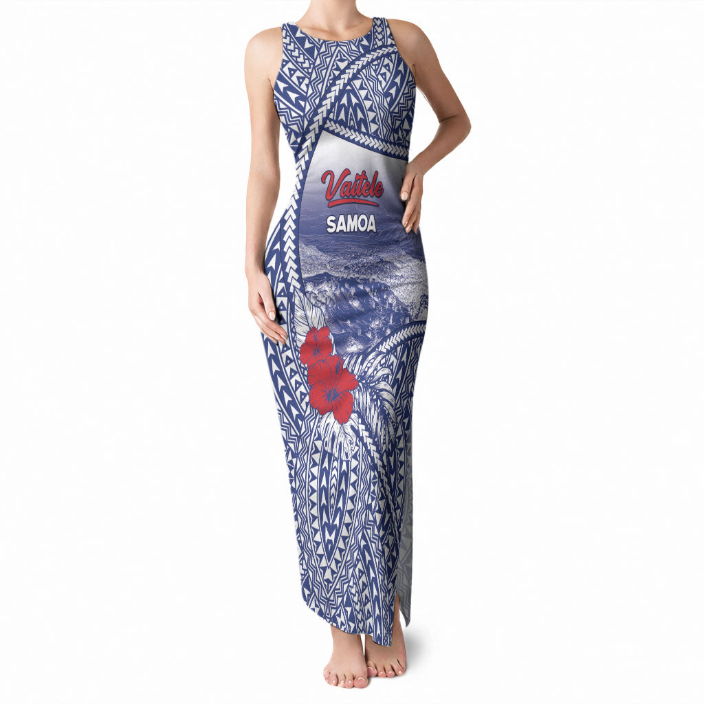 Personalised Vaitele Samoa Village Tank Maxi Dress Falefa Valley Polynesian Tribal Hibiscus Floral DT05 Women White - Polynesian Pride