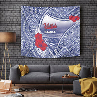 Vaitele Samoa Village Tapestry Falefa Valley Polynesian Tribal Hibiscus Floral DT05 White - Polynesian Pride