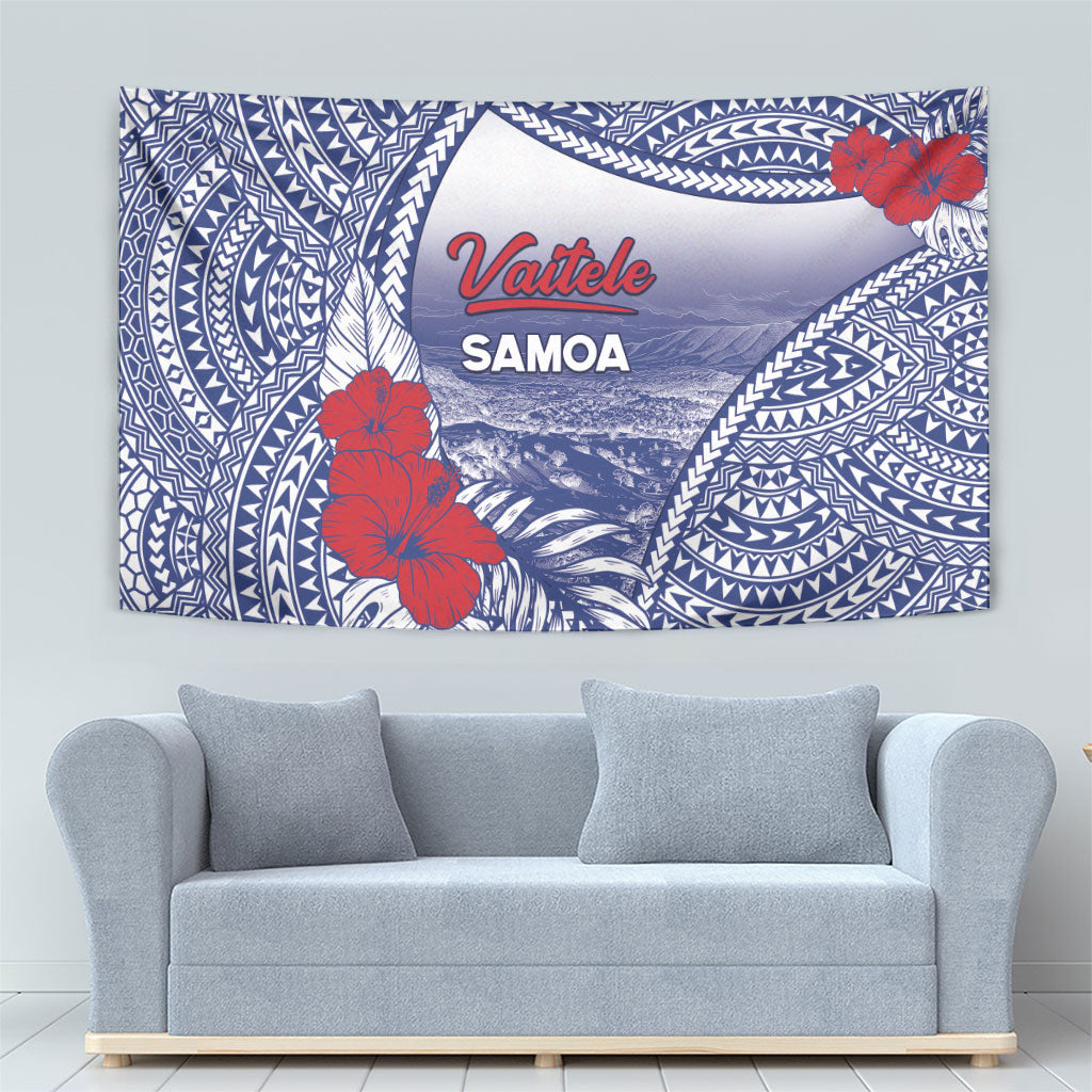 Vaitele Samoa Village Tapestry Falefa Valley Polynesian Tribal Hibiscus Floral DT05 - Polynesian Pride