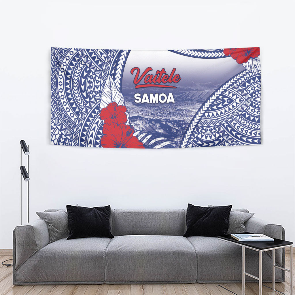 Vaitele Samoa Village Tapestry Falefa Valley Polynesian Tribal Hibiscus Floral DT05 - Polynesian Pride