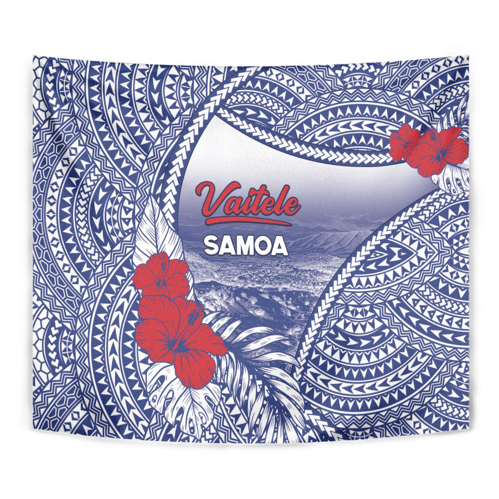 Vaitele Samoa Village Tapestry Falefa Valley Polynesian Tribal Hibiscus Floral DT05 - Polynesian Pride
