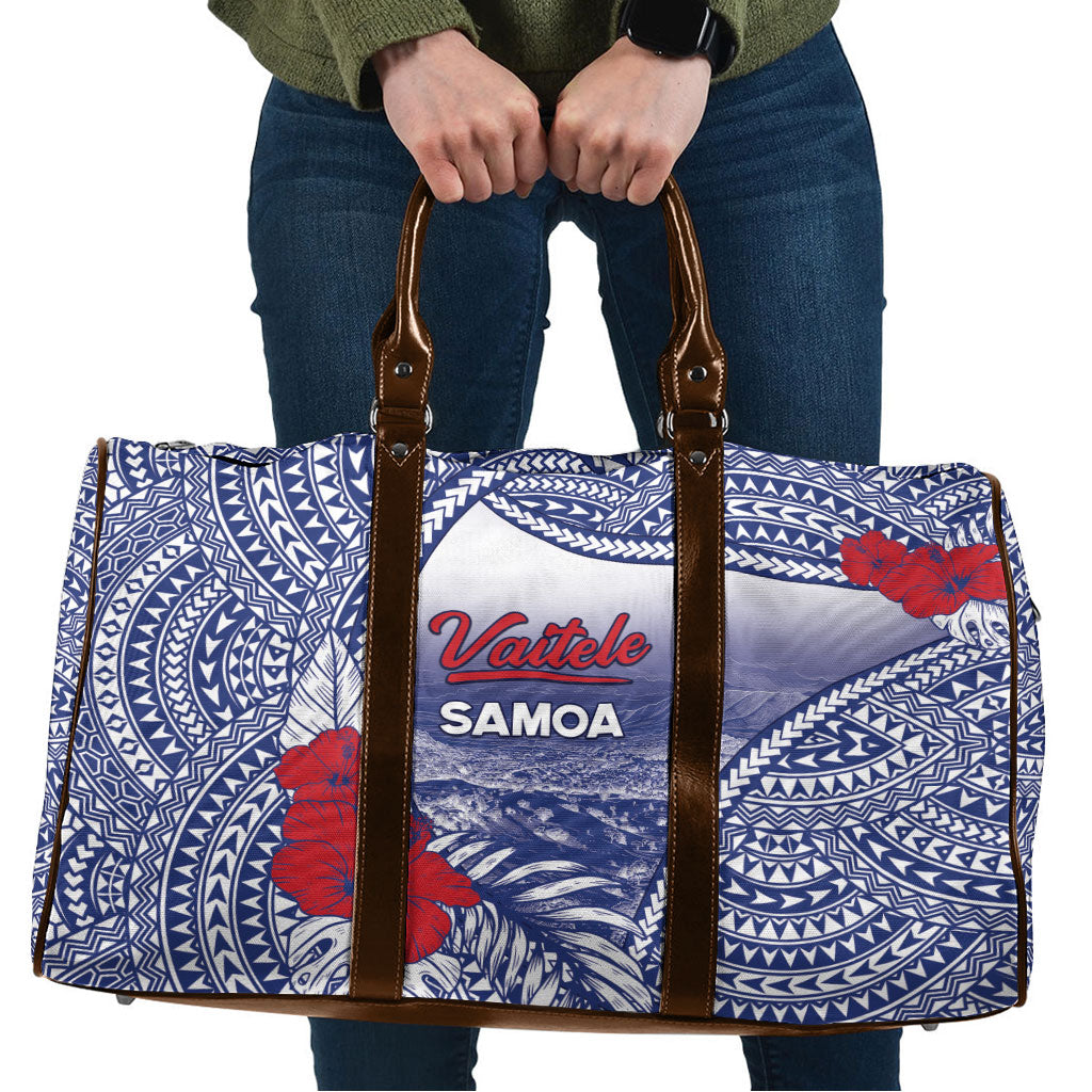 Vaitele Samoa Village Travel Bag Falefa Valley Polynesian Tribal Hibiscus Floral DT05 White - Polynesian Pride