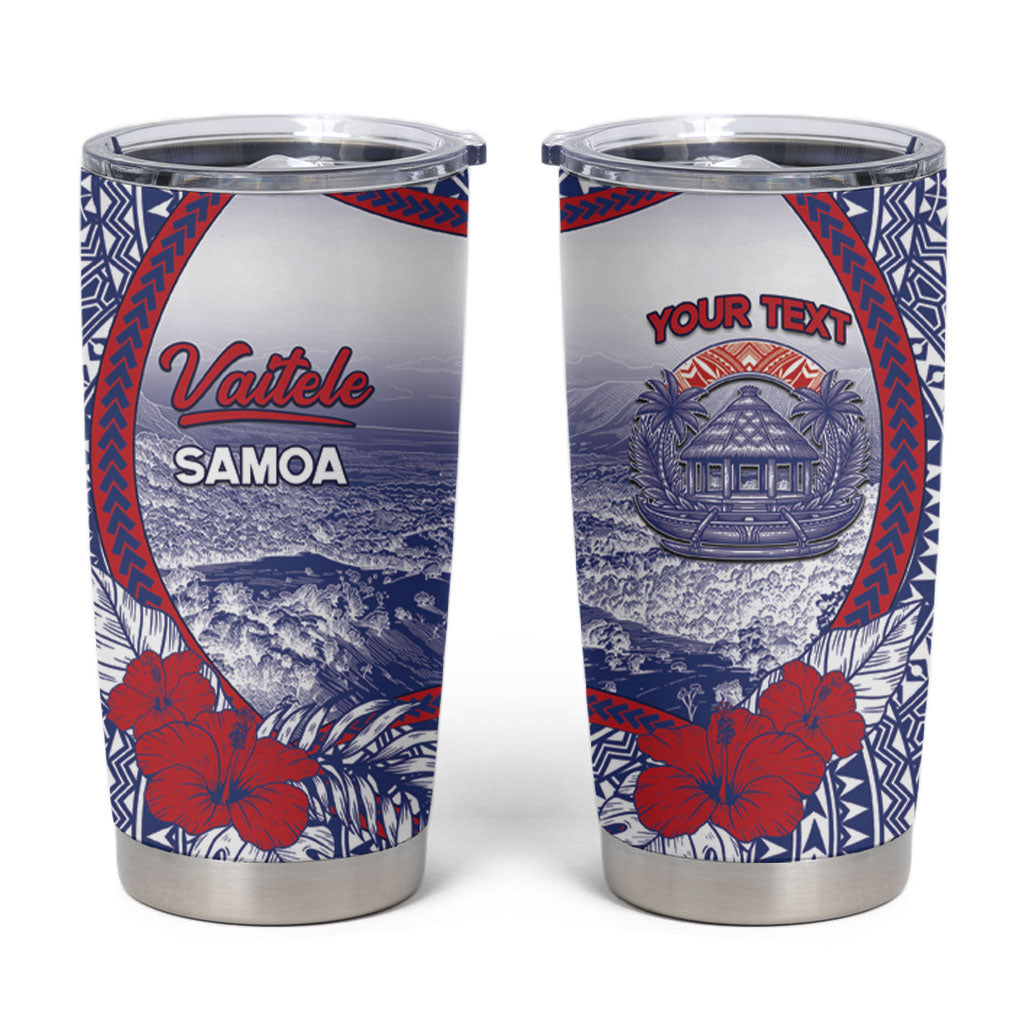 Personalised Vaitele Samoa Village Tumbler Cup Falefa Valley Polynesian Tribal Hibiscus Floral DT05 White - Polynesian Pride