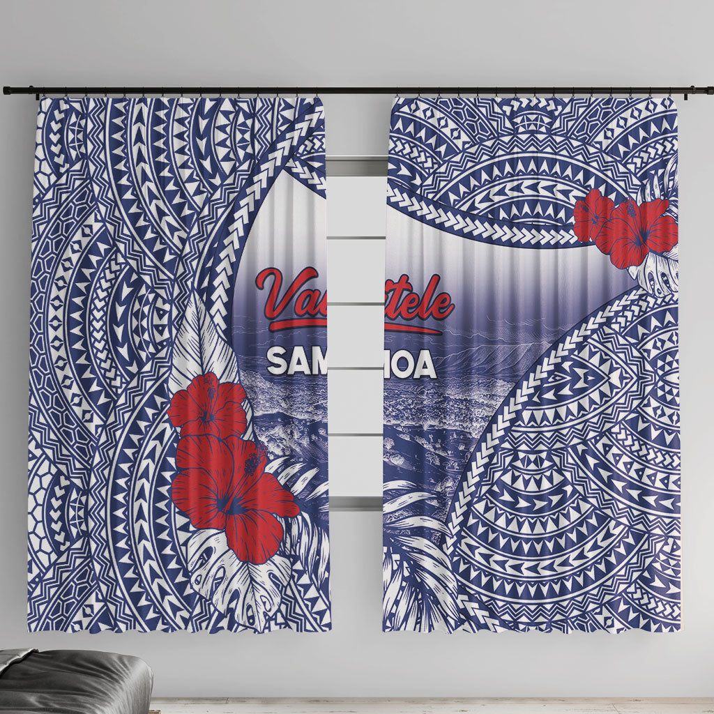 Vaitele Samoa Village Window Curtain Falefa Valley Polynesian Tribal Hibiscus Floral DT05 With Hooks White - Polynesian Pride