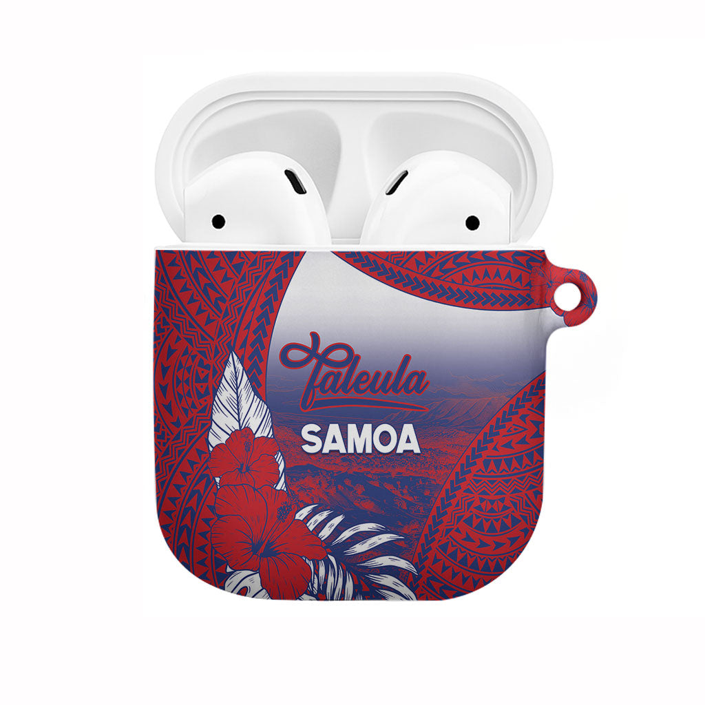 Faleula Samoa Village AirPods Case Falefa Valley Polynesian Tribal Hibiscus Floral DT05 Red - Polynesian Pride