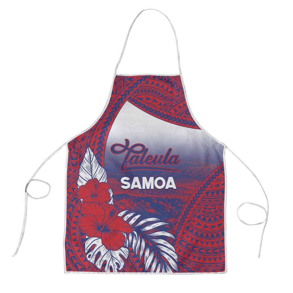 Faleula Samoa Village Apron Falefa Valley Polynesian Tribal Hibiscus Floral DT05 Red - Polynesian Pride