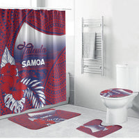 Faleula Samoa Village Bathroom Set Falefa Valley Polynesian Tribal Hibiscus Floral DT05 Bathroom Set (4 pcs) Red - Polynesian Pride