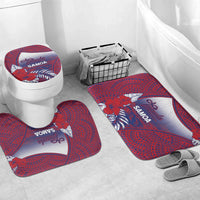 Faleula Samoa Village Bathroom Set Falefa Valley Polynesian Tribal Hibiscus Floral DT05 Mat Set Only (3 pcs) One Size Red - Polynesian Pride