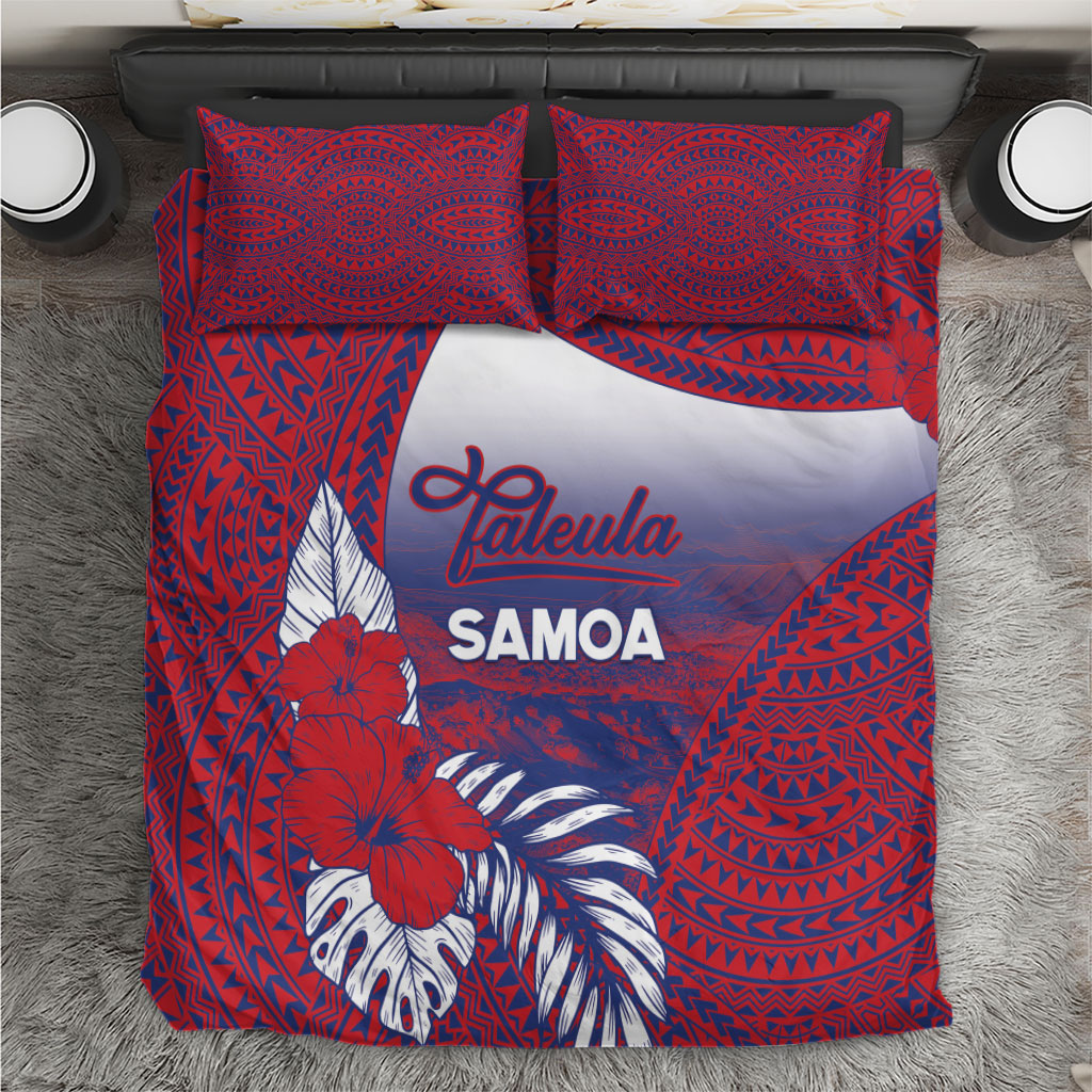 Faleula Samoa Village Bedding Set Falefa Valley Polynesian Tribal Hibiscus Floral DT05 Red - Polynesian Pride