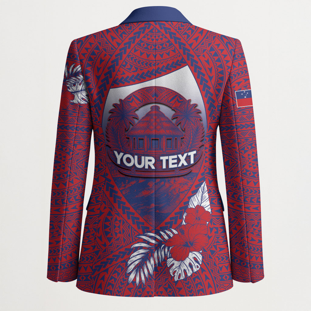 Personalised Faleula Samoa Village Blazer Falefa Valley Polynesian Tribal Hibiscus Floral DT05 - Polynesian Pride